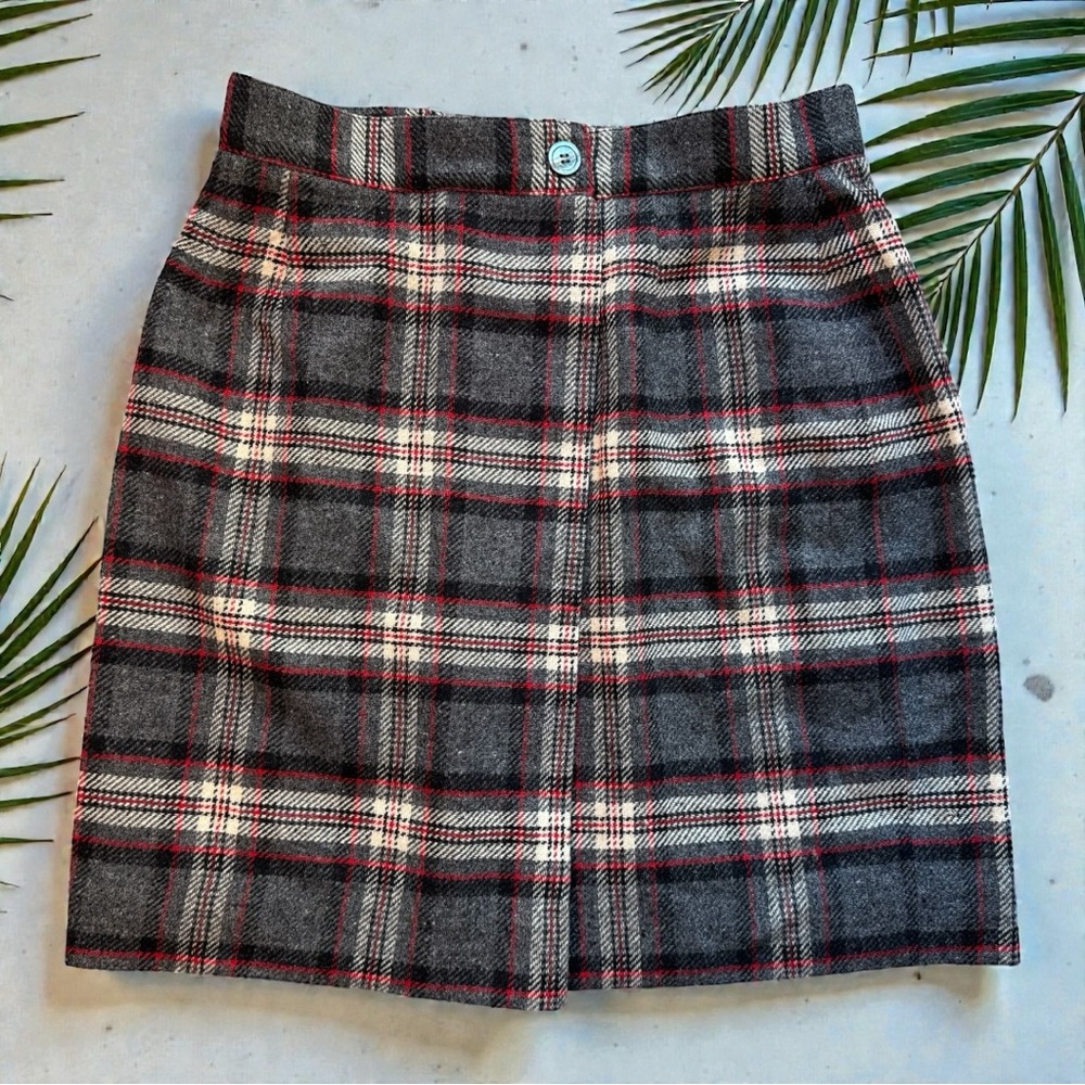 Vintage Susan Bristol 100% Wool Plaid Mini Skirt – Size 6 (Vtg 12) (Made in USA)
